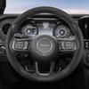 Suitable for Jeep Breathable Hole Leather Steering Wheel Cover Segmented Quick Release Design Non-Slip Durable Compass Renegade Wrangler  Grand C AMU1