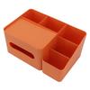 Taschentuchbox-Organizer mit Deckel Kunststoff Exquisite glatte Oberfläche Taschentuch-Schreibtisch-Organizer für Zuhause Büro Orange