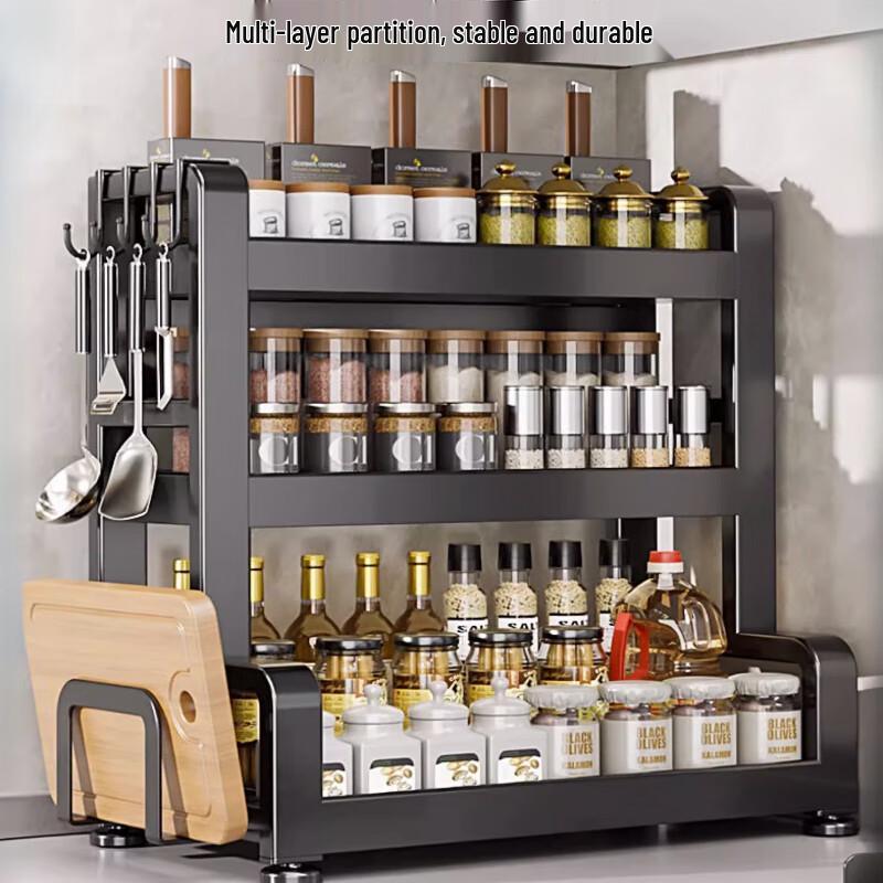 Multifunctional 3-Tier Kitchen Countertop Storage Rack