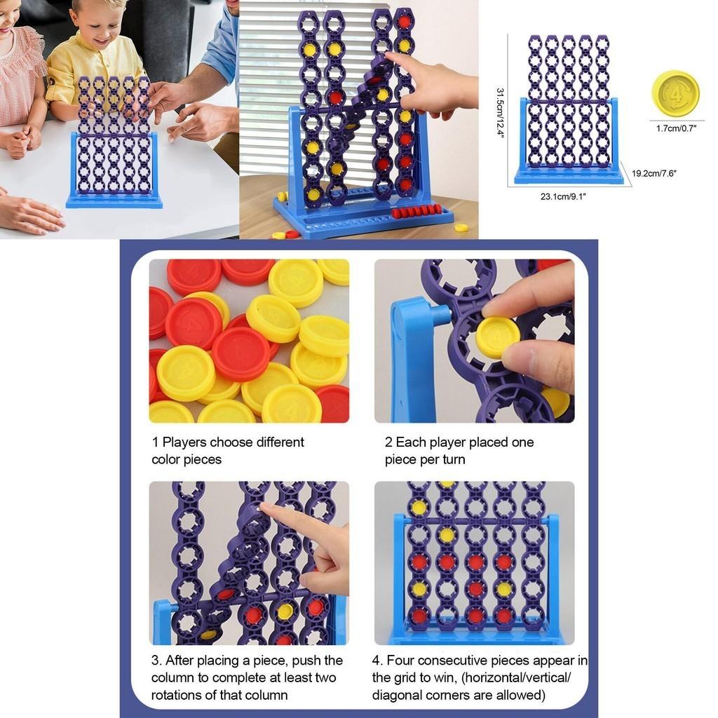Interactive Plastic Desktop Game With Rotating Four-in-a-row Indoor Fun For Kids And Families Shantou China