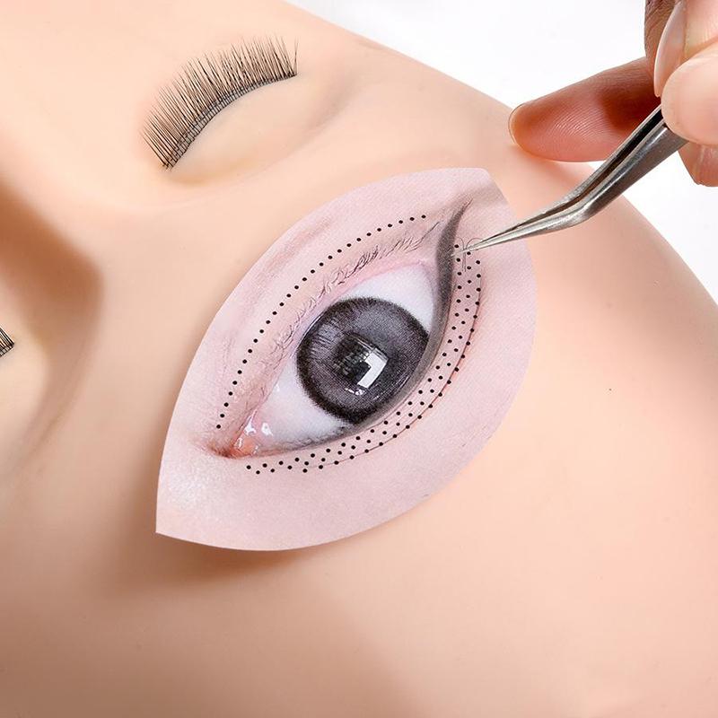 40 Patches/5 Sheets Eyelash Practice Stickers Eyelash Training Stickers Eyelash Application Trainer Stickers Simulated Eye Shape