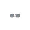 Elegant Micro-Pave Full Diamond Kitten Silver Stud Earrings: High-End, Sweet, and Stylish Design