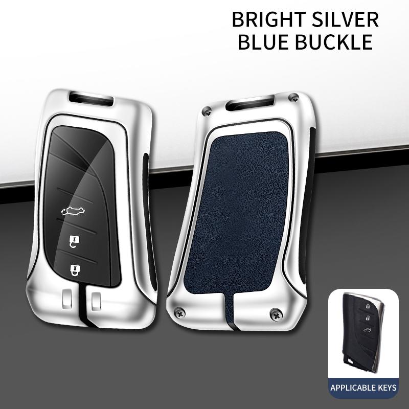 

Leather Car Metal Key Case Cover For Lexus Es200 Rx300 Ls500H Nx26 Keyless Bag Protector Shell Keychain Auto Accessories Q27713QQ-