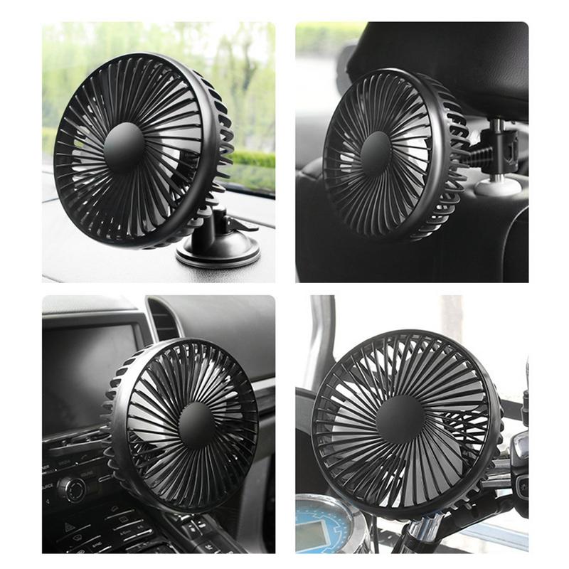 Fan For Car Rechargeable 12V Fans Car Fan Portable Fan Suction Cup USB Powered Air Circulation Fan 360 Degree Rotation Vehicle