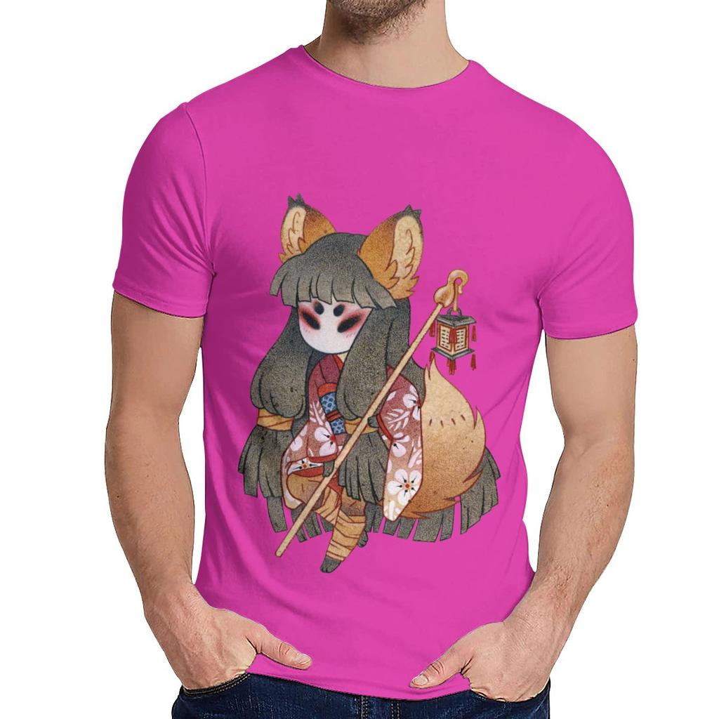 Summer Man T Shirt Mysterious Girl Kitsune Good Cotton Round Collar Cartoon Design T
