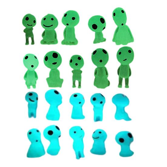 10 Pcs Mini Resin Alien Figures Fairy Garden Tiny Alien Accessories Little Glow In Dark Alien Decor for Micro Landscape Outdoor Patio Lawn Yard