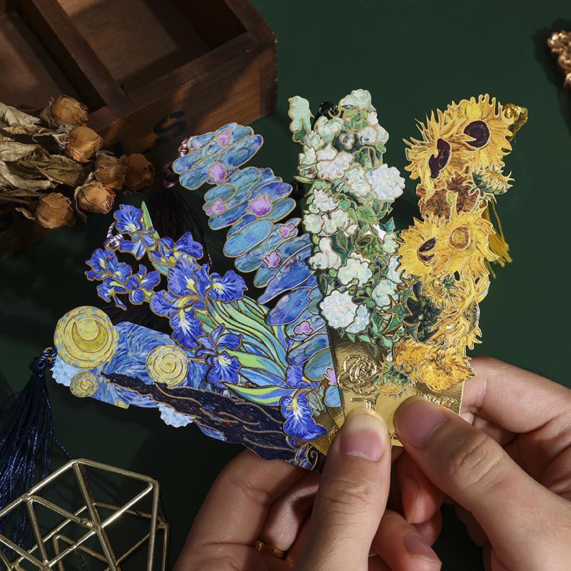 Van Gogh Retro Oil Painting Metal Bookmark - Exquisite Cultural Gift for Students