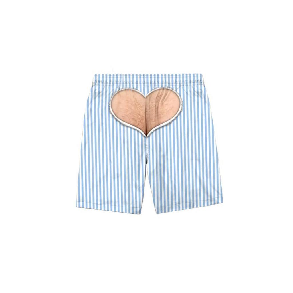 Men's Funny Print Elastic Waist Swim Trunks Beach Shorts for Pool and Beach