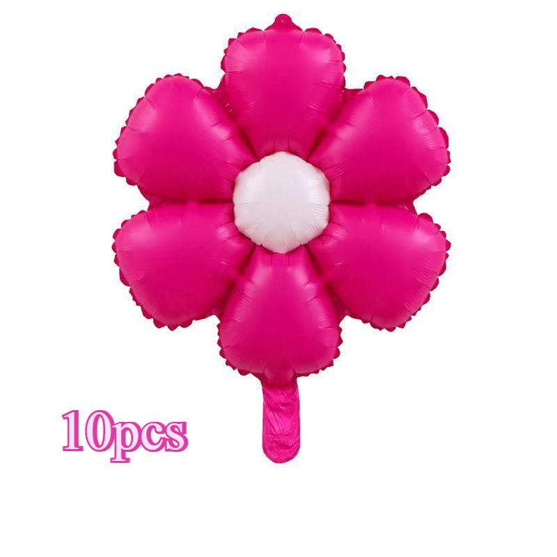 10pcs Flower Balloons Pink Rose Red Purple Flower Balloon Birthday Party Wedding Decorations