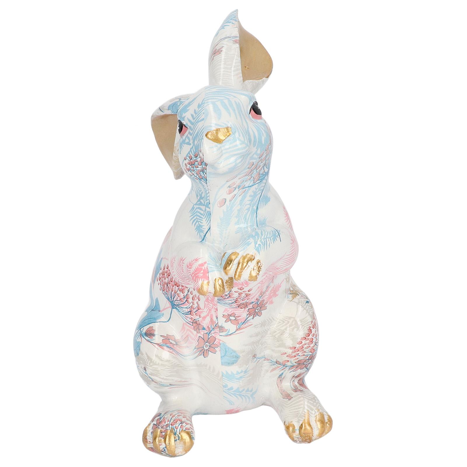 

Статуэтка кролика в скандинавском стиле, расписанная вручную смоляная настольная игрушка кролик, украшение для дома