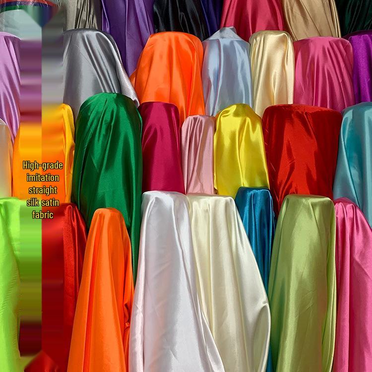 Plain Glossy Imitation Silk Satin Fabric for Clothing, Lining, & Decoration