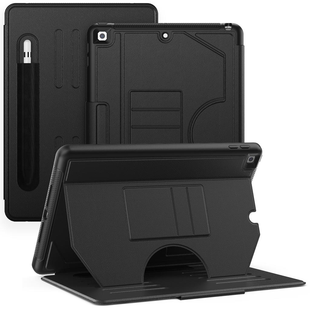 For iPad 10.2 (2021)/10.2 (2019)/10.2 (2020) Case Shockproof Card Holder Flip Tablet Cover with Pen Slot