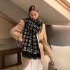 New Autumn and Winter Letter Medium and Long Imitation Cashmere Scarf Retro Women's Scarf Thickened Warm Women's Shawl