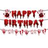 Halloween Disposable Tableware Set Horror Bloody Handprints Plates Cups Napkins Halloween Party Home Table Decoration Supplies