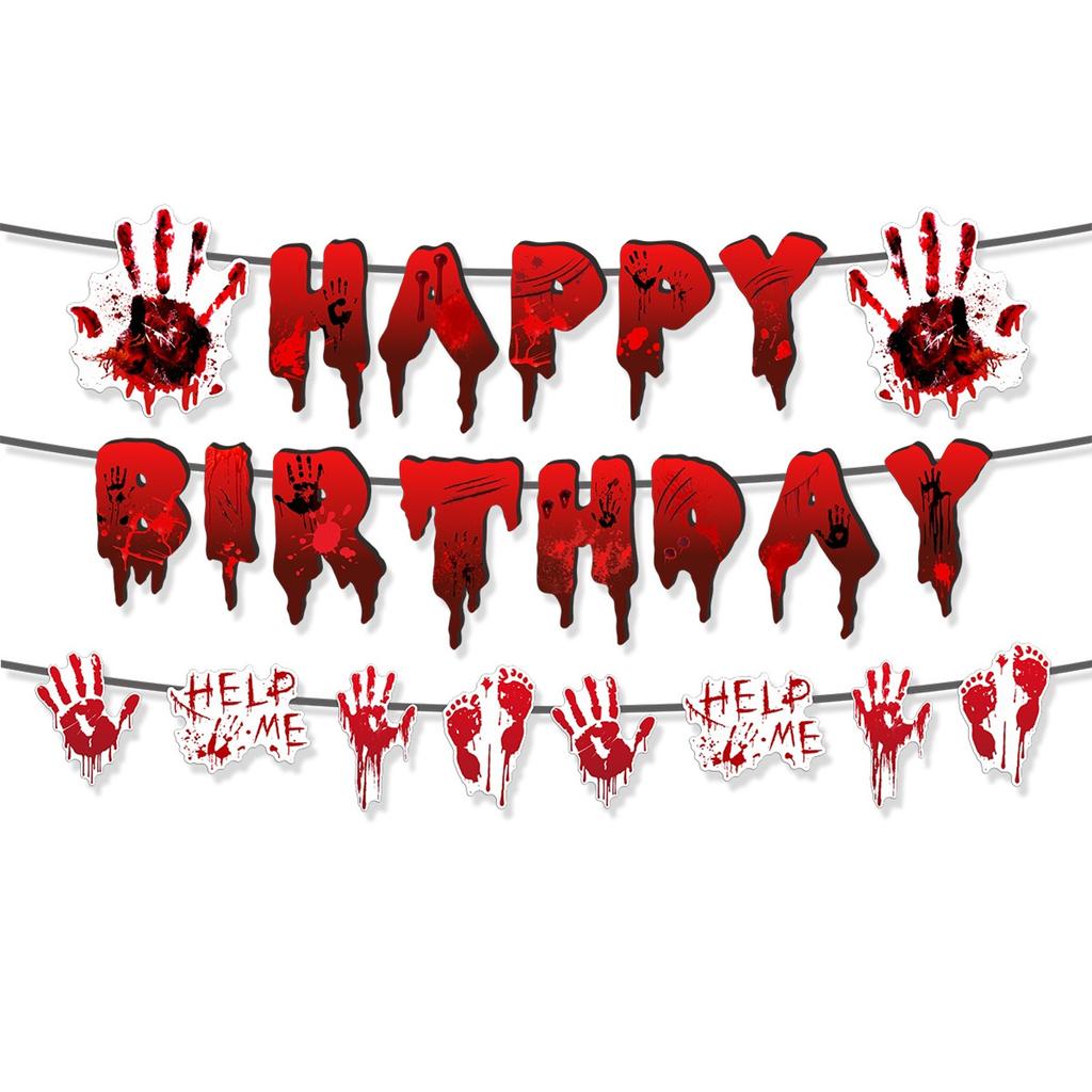 Halloween Disposable Tableware Set Horror Bloody Handprints Plates Cups Napkins Halloween Party Home Table Decoration Supplies