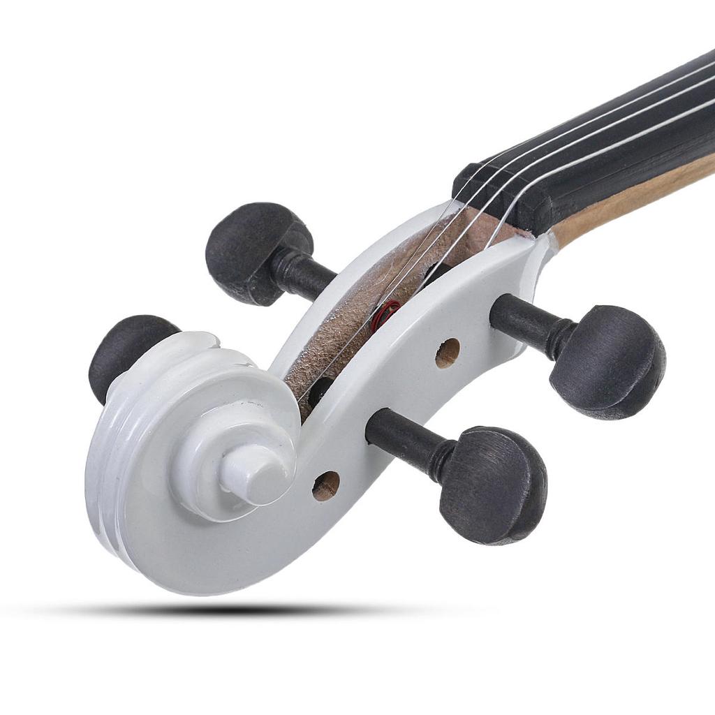 Color : White 4/4 Size Basswood Electric Violin Alloy String Headphone With Case For Violin Beginner HUANR Color : White 4/4 Size Basswood Electric Violin Alloy String Headphone With Case For Violin Beginner HUANR