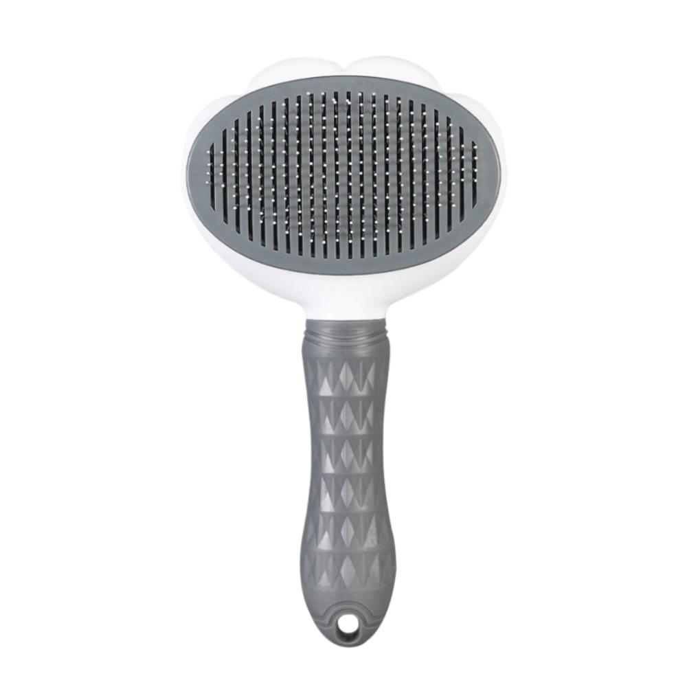 

New Cat Paw Shape Pet Dog Brush Grooming Tool Self Cleaning Pet Comb Anti-slip Handle Anti-tangle Cat Hair Remover Home Use серый