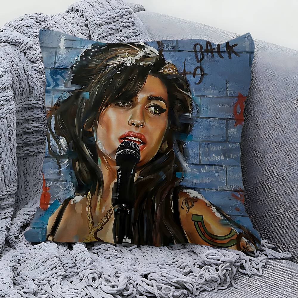 Popular Singer Star A-Amy W-Winehouse Personalized Pillow Cover Kids Bedroom Wild Party Decor Pillowcase Birthday Shower Gift