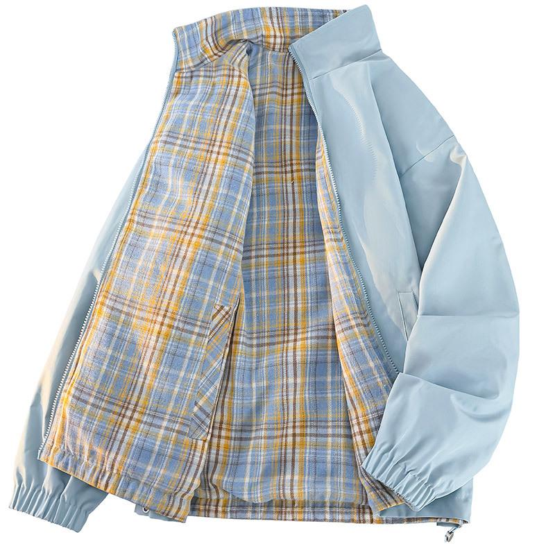 Double-sided Jacket Men's New Plaid Spring and Autumn New Coat