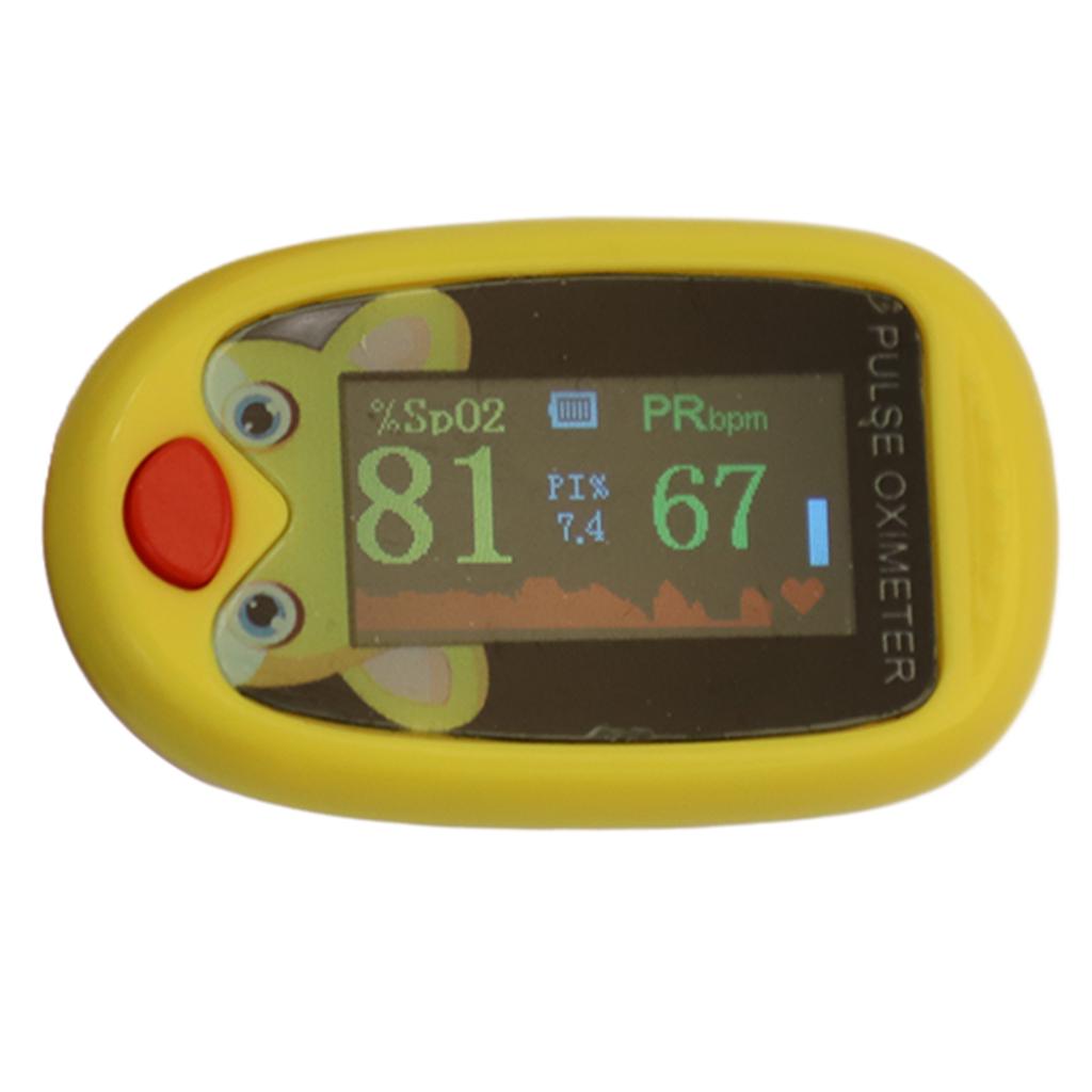 Fingertip Clip Oximeter 6 Modes Automatic USB Charging LED Blood Oxygen Monitor for Children Kids