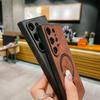 Luxury Leather Deer Texture Case For Samsung S25 Ultra S24 Plus S23 S22 S21 FE Note 20 Ultra 10 For Magsafe Magnetic Phone Cover