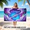 Space Cosmic Theme Soft Beach Towel Personalized Custom Name Text Towel Portable for Beach Pool Travel