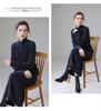 Women's High-Neck Cashmere Knit Dress - Button-Up, Knee-Length, Thick for Autumn/Winter
