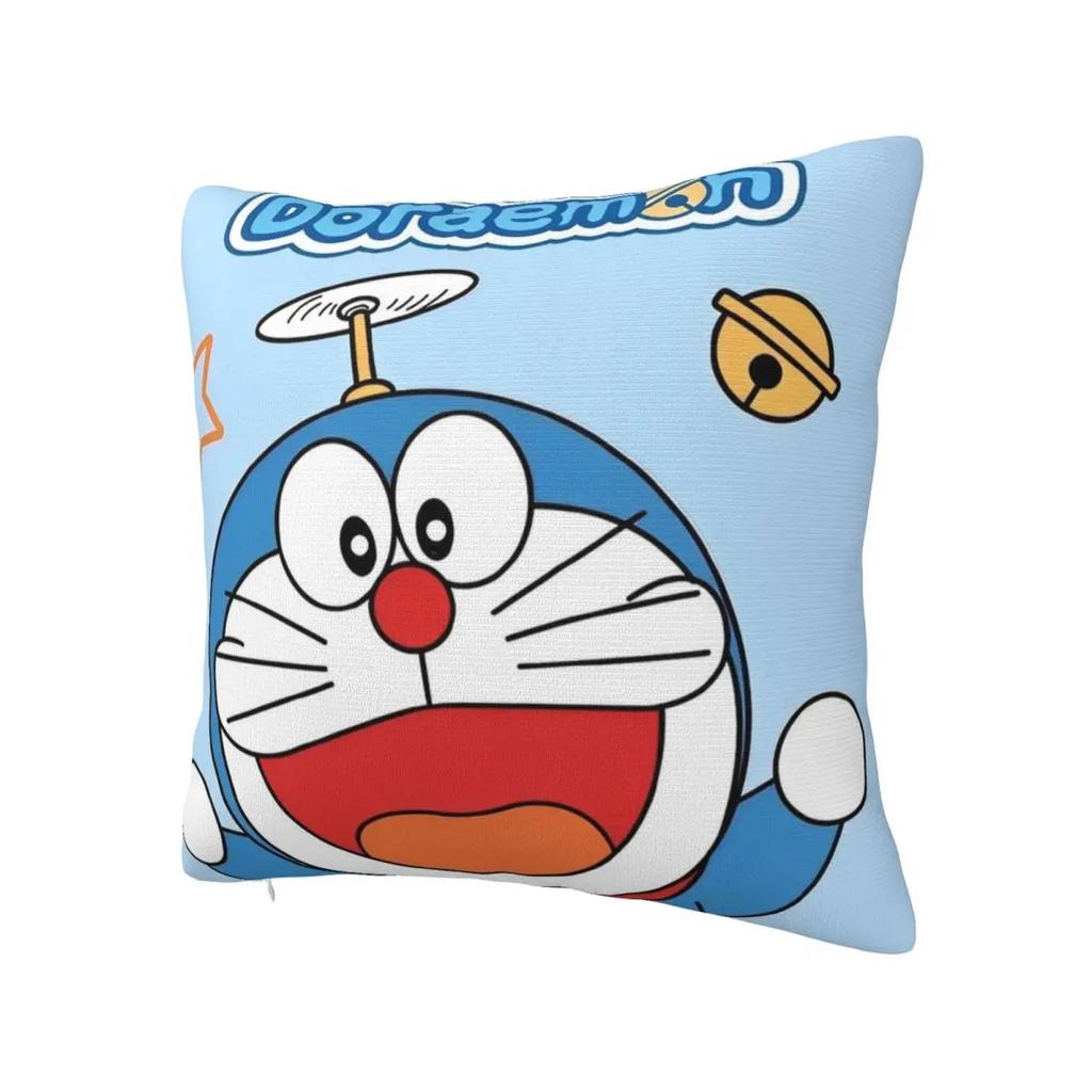 Soft Kawaii Doraemon Flying Cartoon Pillowcase Cushion Cover Decoration Japanese Anime Throw Pillow Case Cover Home Square 45cm