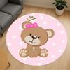 1pc Bear Heart Round Chair Mat Area Rug - Non-Slip, Floor Mat for Office, Bedroom, Home Decor Christmas Gift P0811167