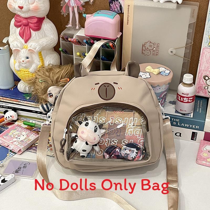 Transparent Cartoon Capybara Shoulder Bag Backpack Adjustable Strap Shoulder