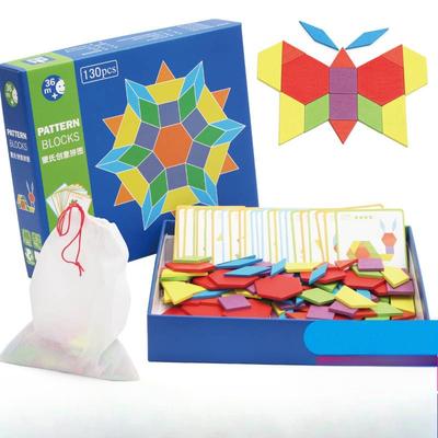 130 kusů kreativních puzzle, dětské divergentní myšlení dřevěné hračky DIY puzzle puzzle