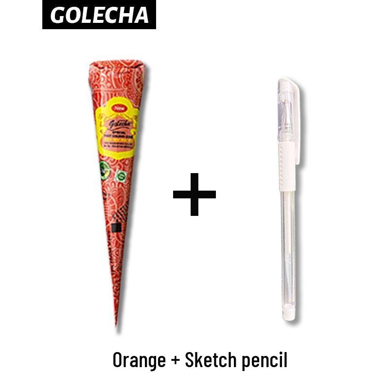 GOLECHA Semi-Permanent Waterproof Henna Tattoo Paste for Freckles and Stencils - Indian Hand-Painted Style