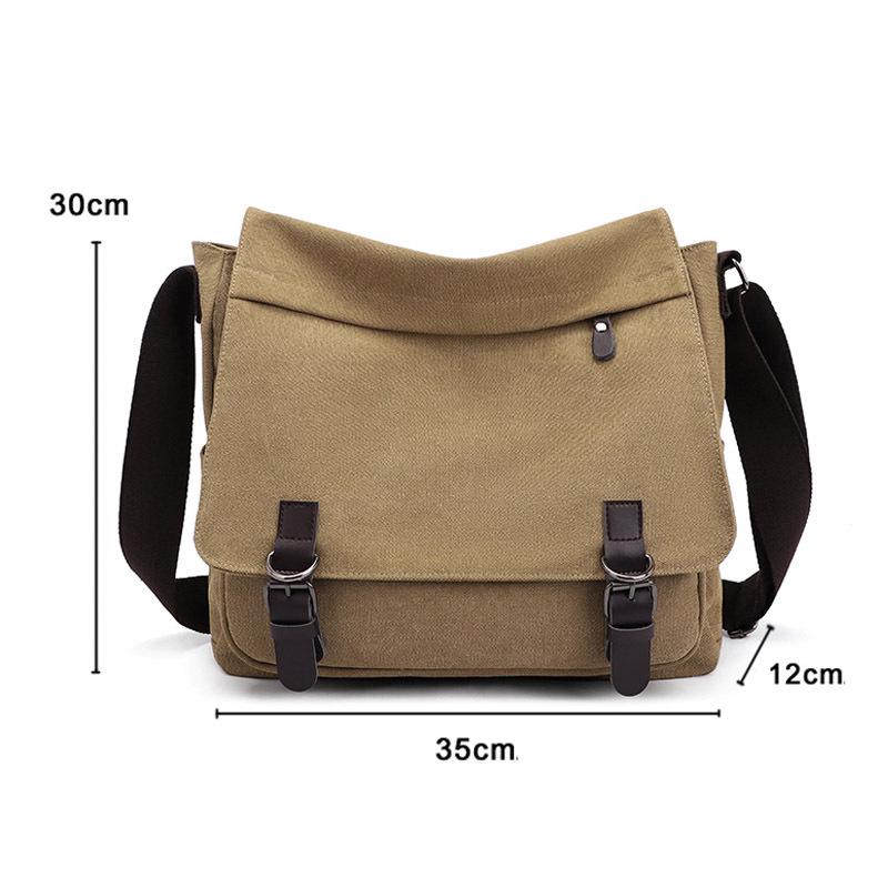 Men's Versatile Canvas Crossbody Bag - Fashionable, Practical, Large Capacity for Business and Street Trends