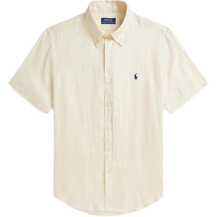 

Рубашка с коротким рукавом и вышивкой логотипа Polo Ralph Lauren, на одной пуговице, мужская, бежевая MNPOWOV1N820906-101 M