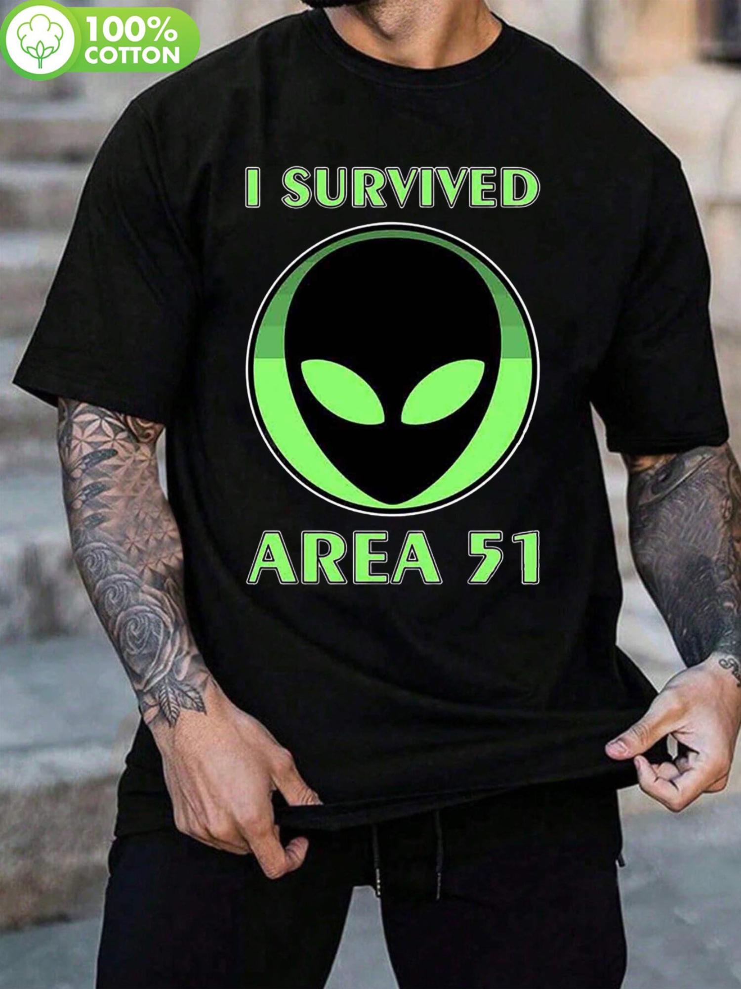 I Survived Area 51 Graphic Tshirt - Vintage Cotton Crew Neck XL