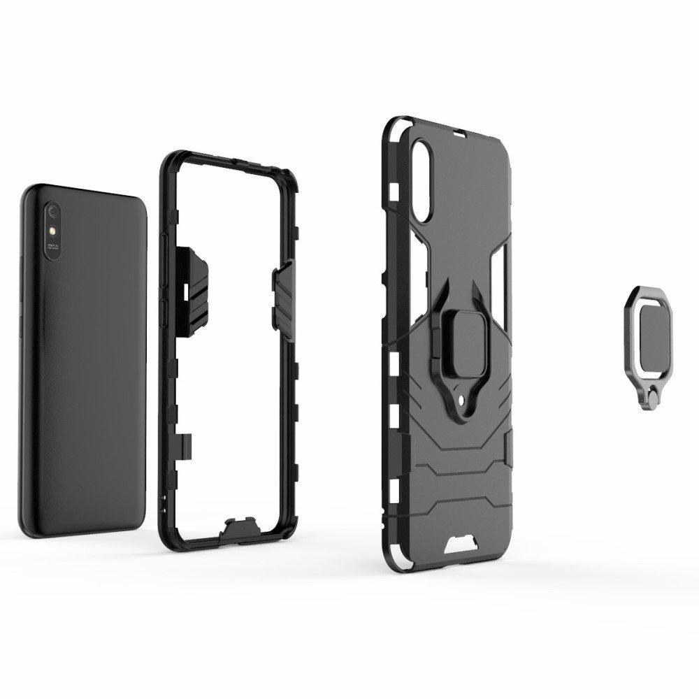 Case for Xiaomi Redmi 9A, Kickstand Ring, Black