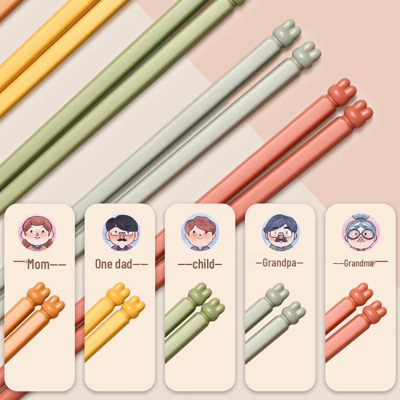 KOBACH Lucky Rabbit Five-Color Alloy Chopsticks