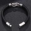 Meier Hot-selling european and american leather bracelet - men's handmade braided rope magnetic clasp genuine leather bangle
