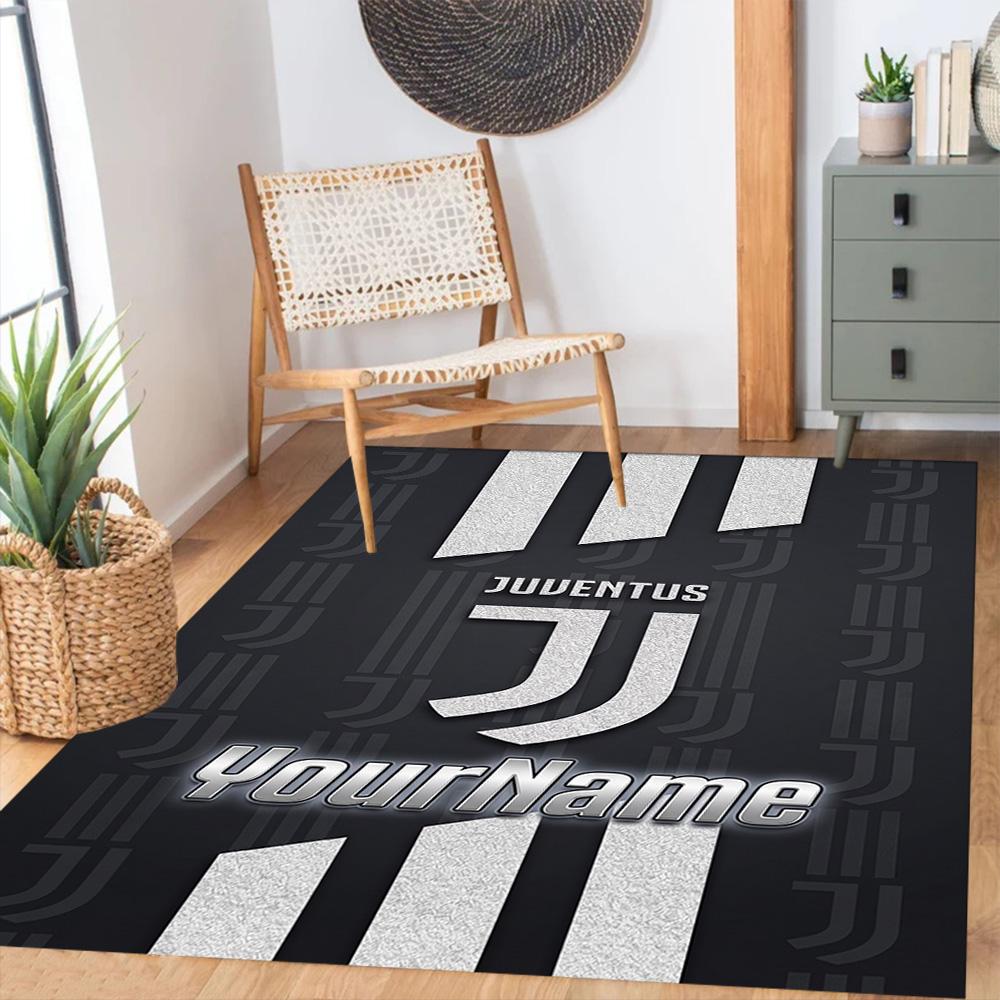 Juventus Customize Your Name Floor Mat Design for Living Rooms Hallway Entryway Bedrooms Anti-slip Rug Decorate Offices Best for Christmas