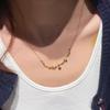 Anenjery Lace Blue Water Droplet Tassel Necklace For Women Retro Sweet High-end Personalized Versatile Collarbone Chain Jewelry Gift