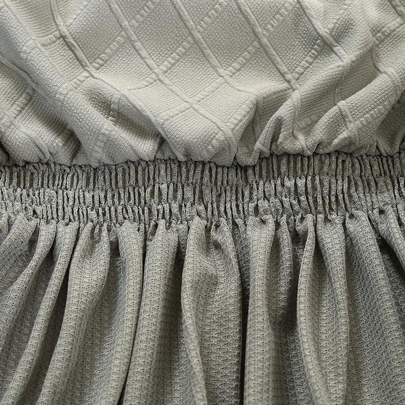 Housses de Chaise de Salle à Manger avec Jupe à Volants Spandex Extensible Jacquard Épaissi Universel Ajusté Housse de Chaise de Salle à Manger pour la Maison