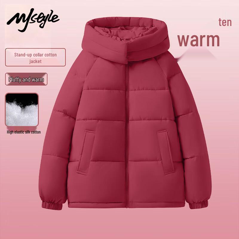 

MJ STYLE Women s Winter Hooded Puffer Jacket S