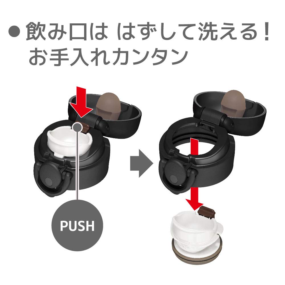 Thermos Vacuum Insulated Portable Matte MTBK Mug, 600ml, Black, JNR-601