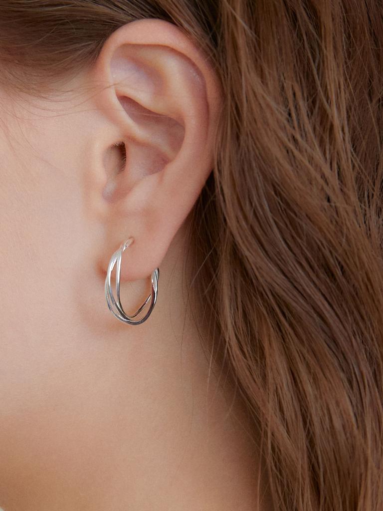 Getmebling [Silver925]Twist Line Earring