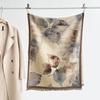 Autumn and winter new double-sided color oil painting series imitation cashmere thickened warm scarf women's air conditioner shawl