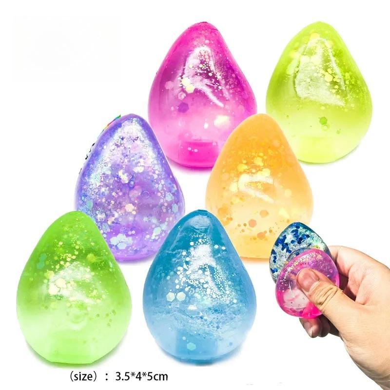 Water Drop Maltose Stress Relieving Ball Pinching Toy Soft Transparent Silicone Stress Relief Squeeze Adult Kids Toy Ball