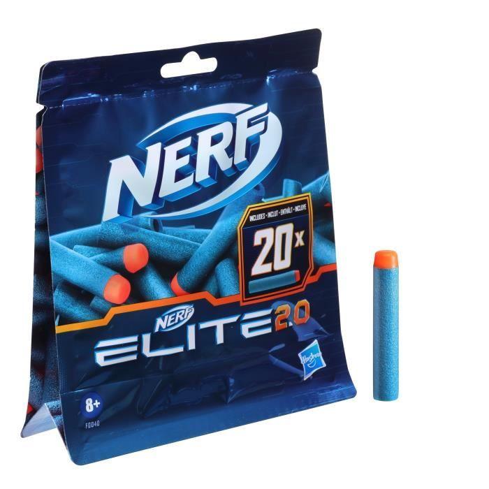 NERF Elite 2.0 Recharge de 20 fléchettes - En mousse NERF Elite 2.0 officielles - compatibles avec les Blasters NERF - Dès 8 ans