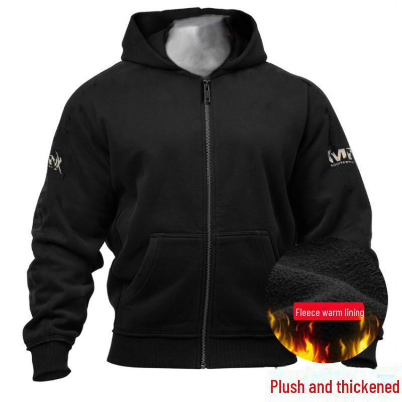 Herren Dickes Samt Kapuzensweatshirt für Sport - Warme, locker sitzende, langärmelige Jacke für Frühling, Herbst & Winter.