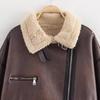 New Autumn Models, Women's Clothing, Stylish Design, Belt Zipper Composite Fur Integrated Jacket