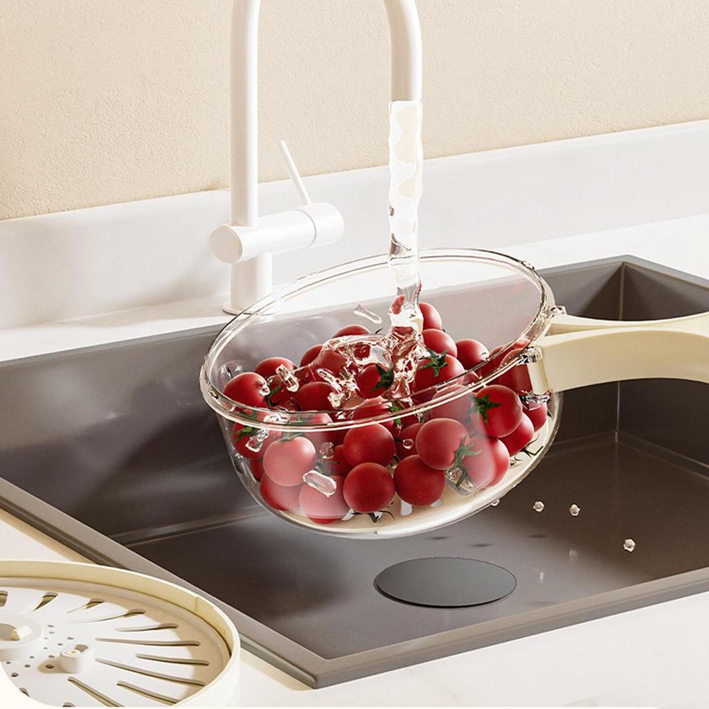 Draining Basket with Lid,  with Collapsible Handle,Portable Food Storage Container